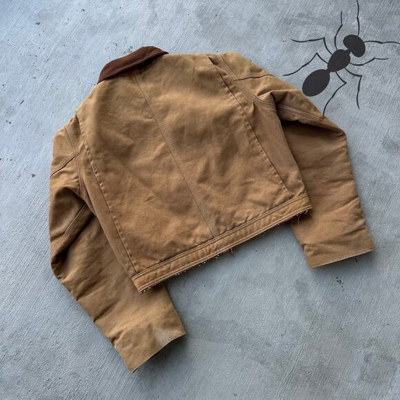 Vintage Y2K Carhartt brown cropped Detroit style work wear jacket - Picture 6 of 9